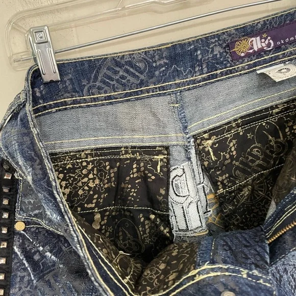 Akademiks Low Rise Boot Cut Jeans Embellished Lace Flap Pocket Women’s Size 28 - Picture 16 of 16